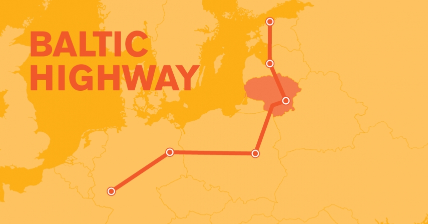 The Baltic highway links Tallinn and Frankfurt, via Riga, Vilnius, Warsaw and Berlin [Image: Invest Lithuania[