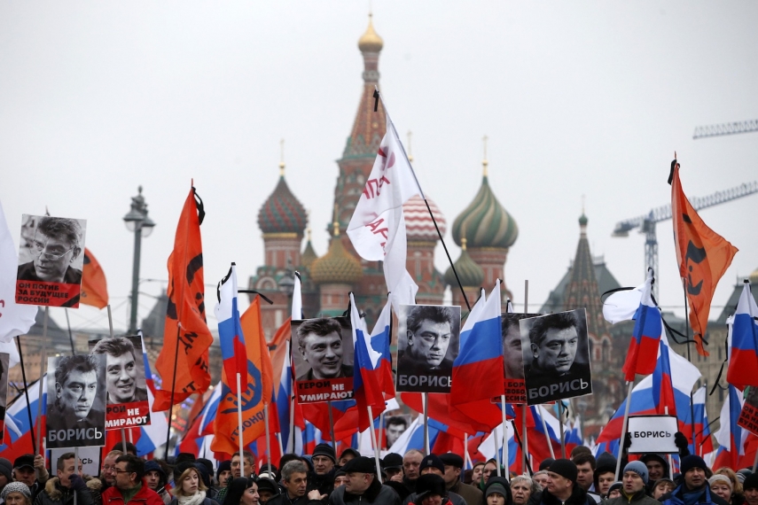 A march protesting against Boris Nemtsov's murder [Image: Malaysia Insider]