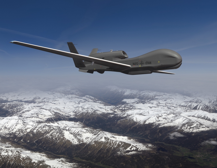 Mock-up of NATO AGS drone [Image: http://media.globenewswire.com]