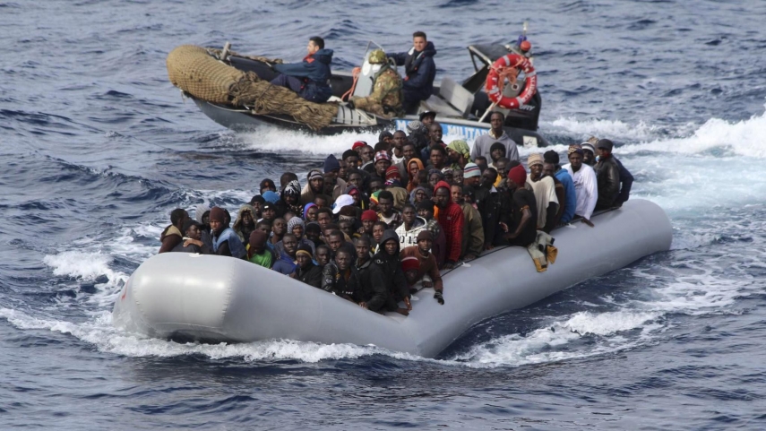 Refugees caught up in the Mediterranean boat crisis [Image: dochas.ie]