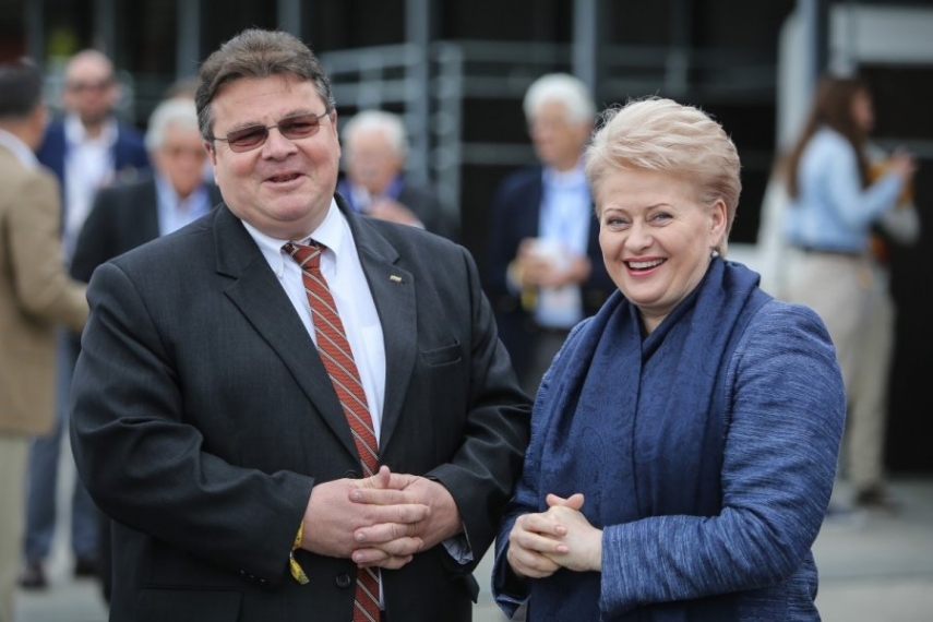 Linas Linkevicius (left) with Dalia Grybauskaite (right) [Image: DELFI.lt]
