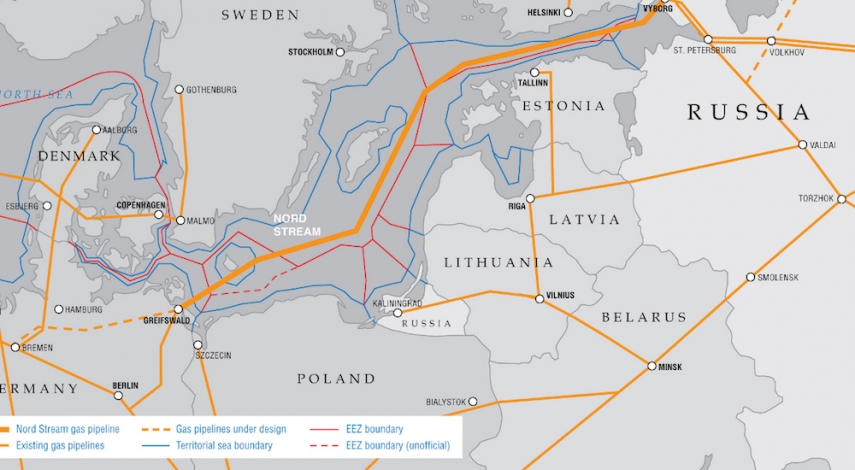 The route of the Nord Stream 2 pipeline [Image: gazprom.com]
