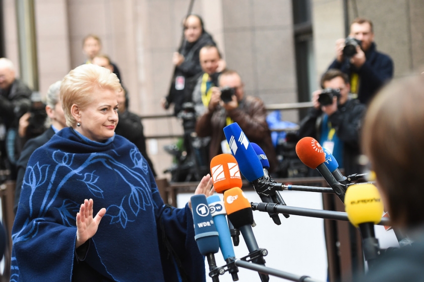 President Grybauskaite is currently at the EU Summit in Brussels [Image: LRP.lt/Robertas Dačkus]