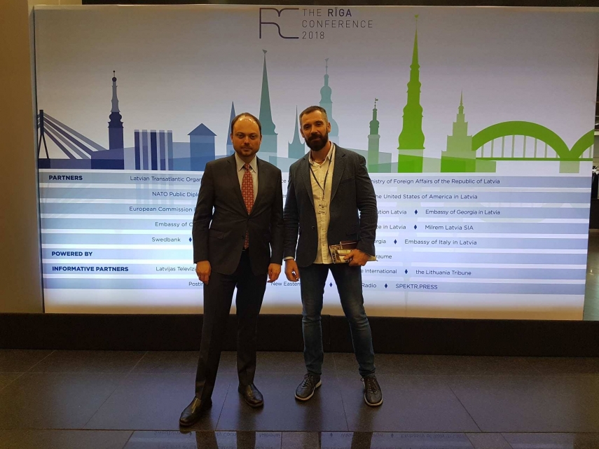 The Baltic Times editor-in-chief Linas Jegelevicius with Vladimir Kara-Murza, vice-chairman of Open Russia and one of the Russian opposition leaders