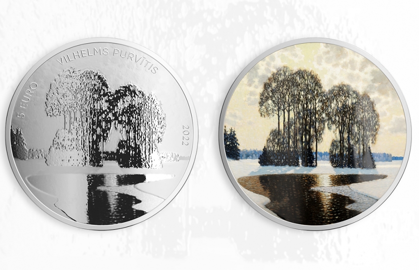 Latvijas Banka will issue a coin dedicated to artist Vilhelms Purvītis