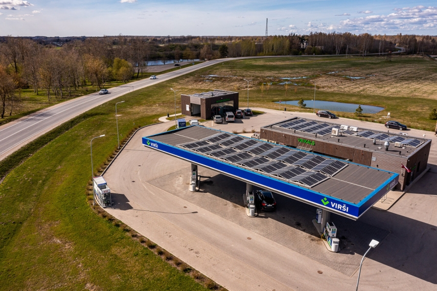 In the summer, 12 more service stations of Virši will be equipped with solar panels