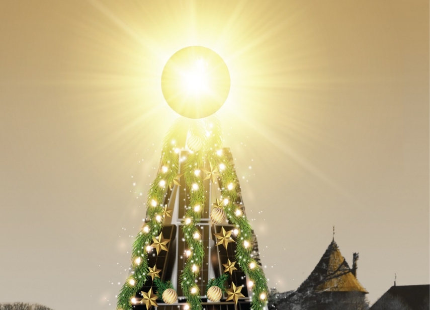 Lithuania‘s Switzerland, Trakai, erected a self-lighting Christmas tree, first ever in the country