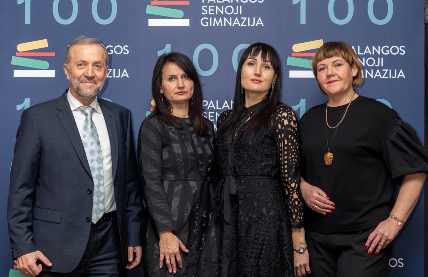 Photo: Leonas Sidlauskas, headmaster of Palanga Old Gymnasium, with his deputies: Lina Toleikiene, Sandra Zutautiene and Jolita Vaiciuliene