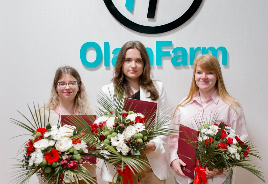 Annual Olainfarm scholarships awarded to three outstanding RSU pharmacy students