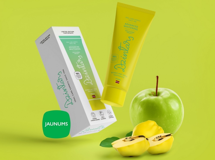 'Dzintars' has invested over 30 000 euros in enhancing the formula of its most innovative toothpaste line 'Asari' and in launching a new quince-apple flavored toothpaste