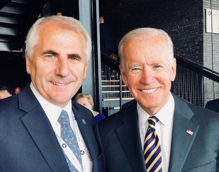 Photo: Vygaudas Usackas with former US President Joe Biden