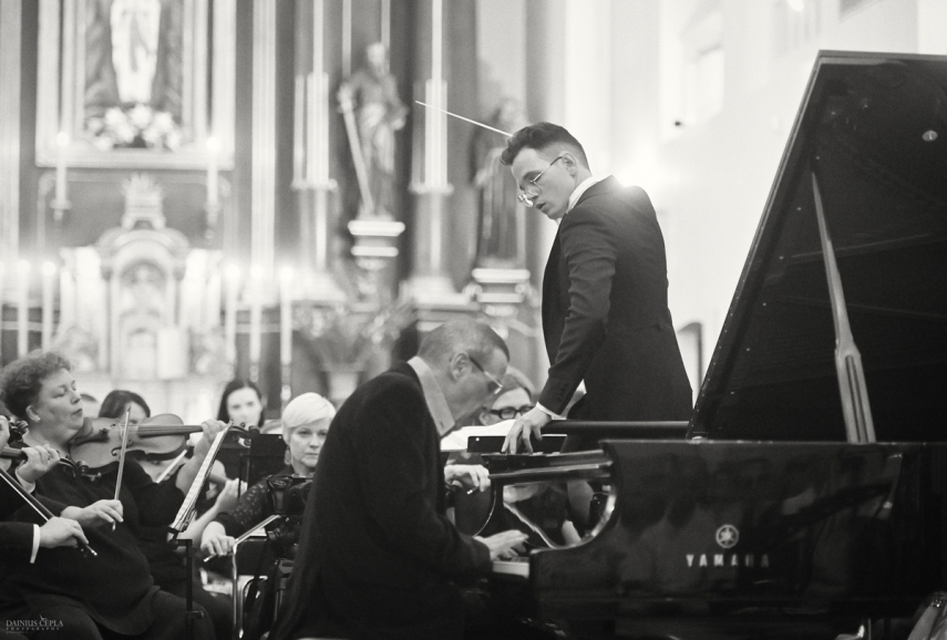 Photo: Festival Artistic Director Marius Reklaitis and pianist Alexander Paley (by Dainius Čėpla)