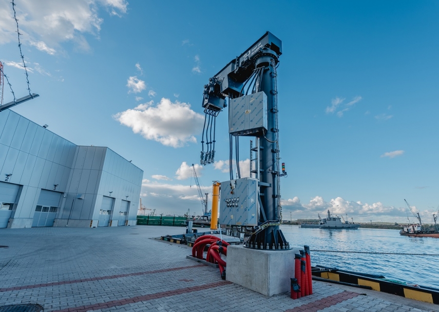 The first onshore power supply station is being installed at the Port of Klaipėda