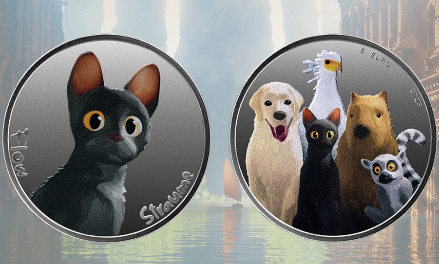Characters from the animated film Flow will be reimagined on a coin issued by Latvijas Banka