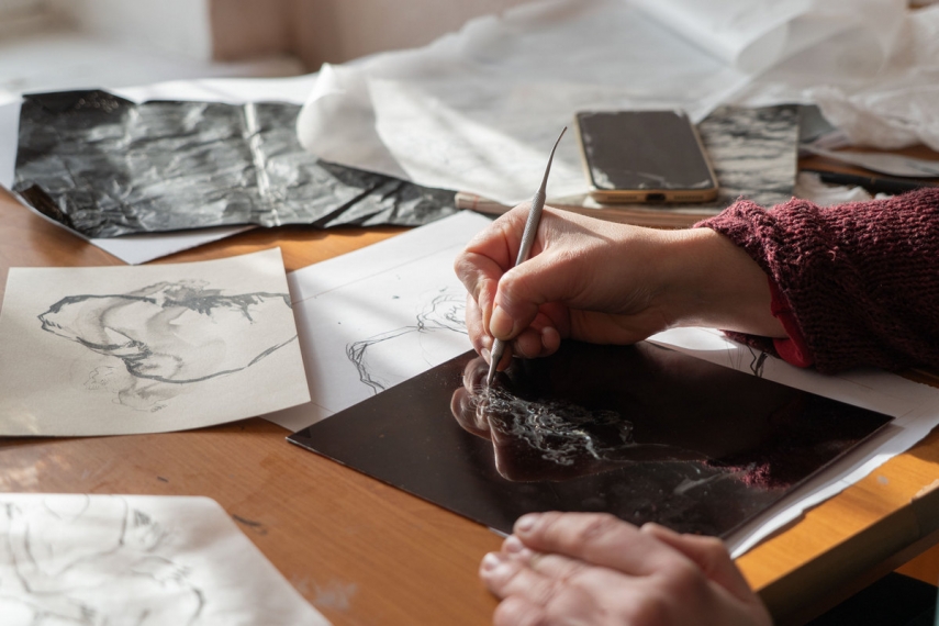 Photo: In the Rothko Museum’s printmaking studio (by Pāvels Terentjevs)