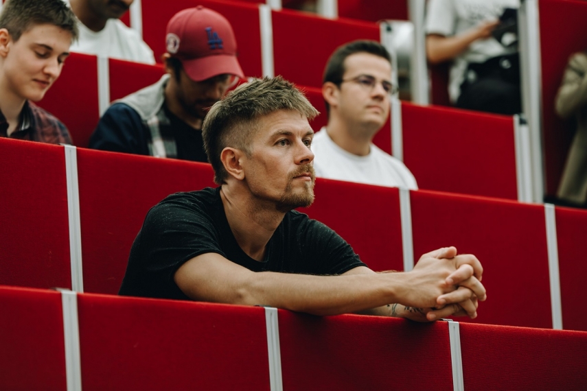 Photo: Karolis Bareckas at a summer school at the University of Tartu