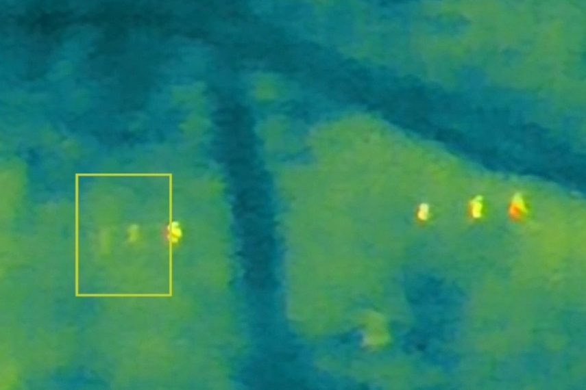 Photo: Thermal Signature Poncho field testing in Fusion mode with a DJI Mavic 3T.