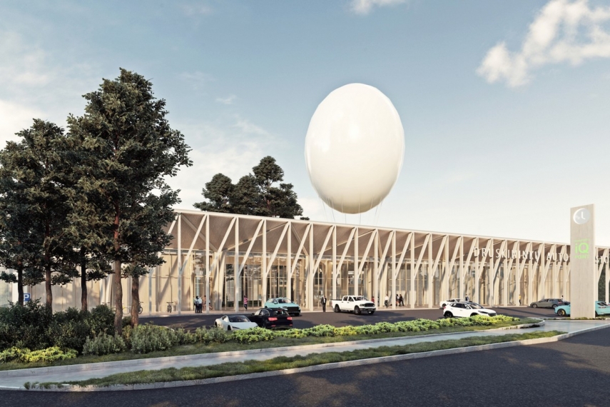 Photo: A new Druskininkai bus station is set to open in autumn 2026. The facility will be housed in a distinctive architectural landmark featuring a helium balloon that will rise from inside the building and carry passengers into the air